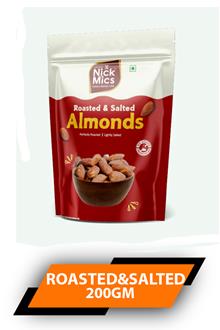 Nickmics Almond Roasted & Salted 200gm